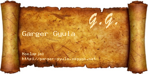 Garger Gyula névjegykártya