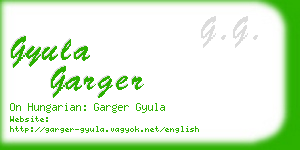gyula garger business card